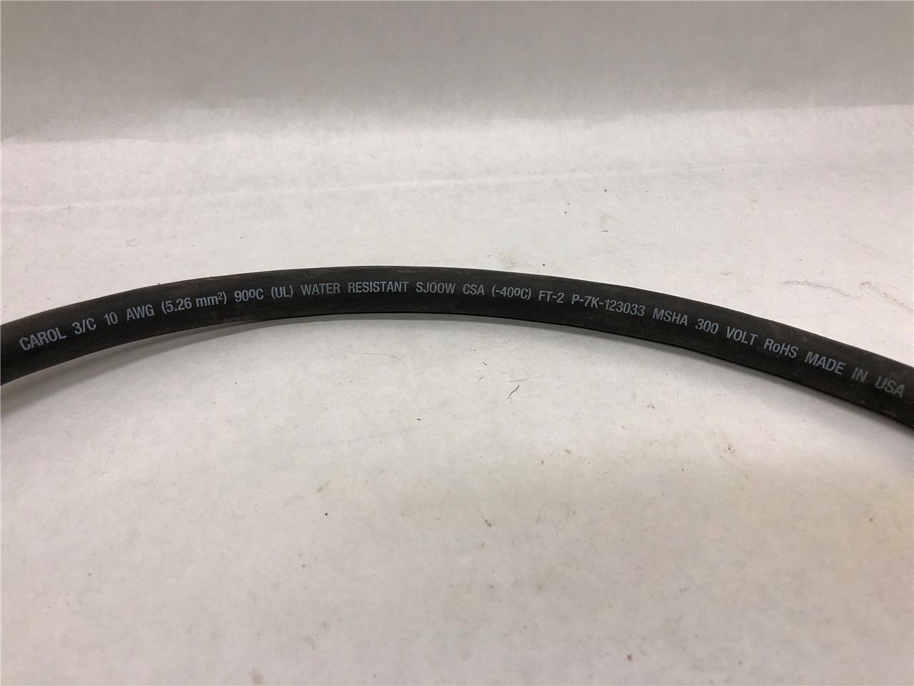 Carol 3/C 10AWG Water Resistant SJ00W FT-2 P-7K-123033 MSHA 300V RoHS