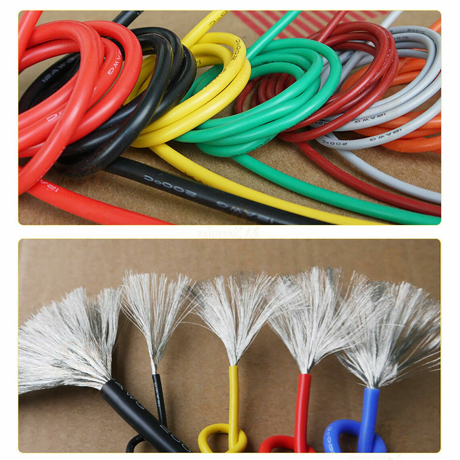 Flexible Silicone Cable Wire 2AWG~30AWG High Temp 0.08mm Tinned Copper Wire UL