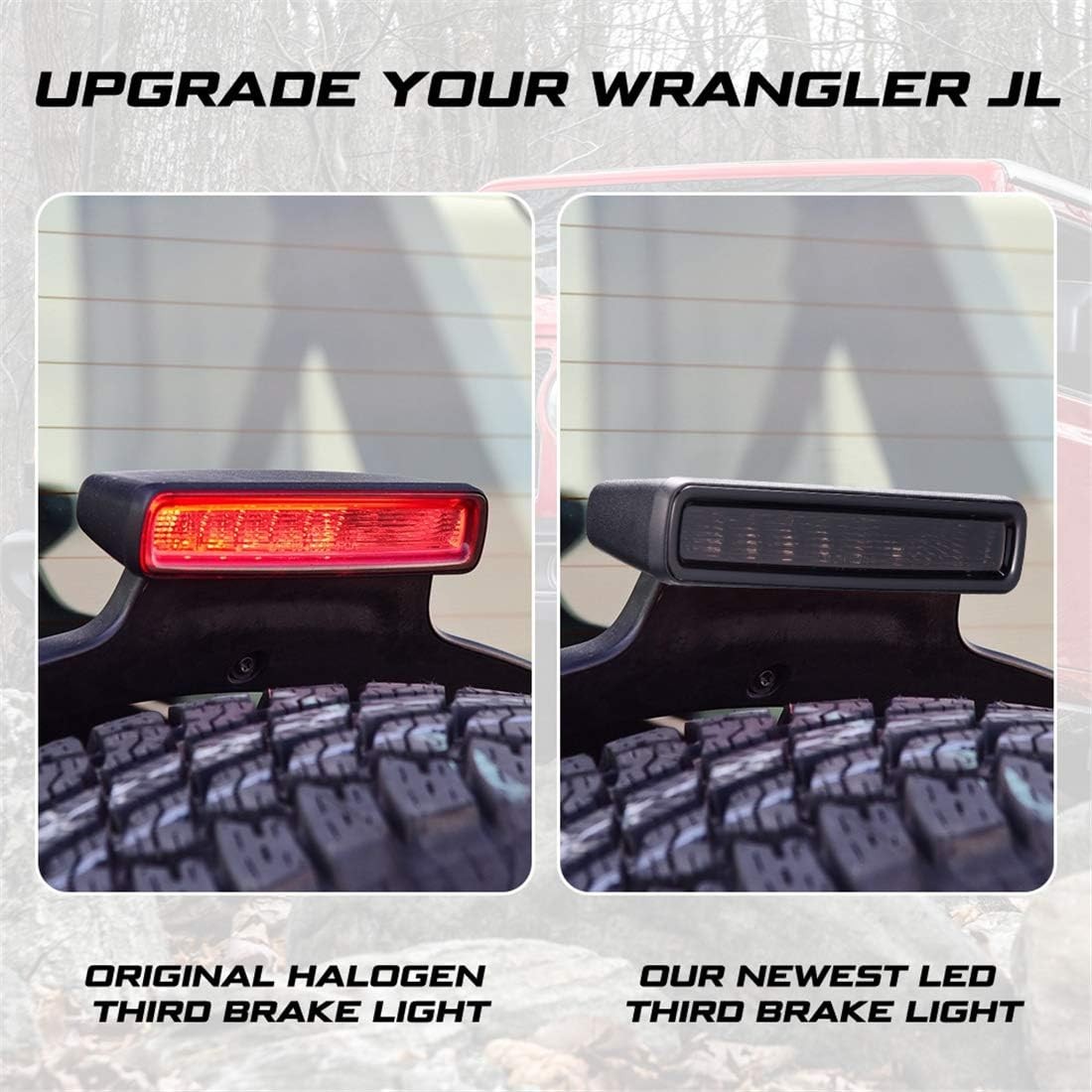 LED 3rd Brake Light for 2018-2025 Jeep Wrangler JL/ 4xe Accessories Third Br