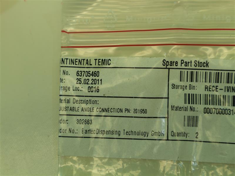 Lot 2pcs Bartec 201950 Adjustable Angle Connection 30 Days Warranty