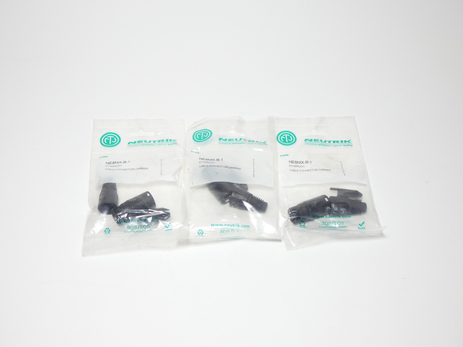 *Lot of 3* Neutrik NE8MX-B-1 Cable Connector Carrier EtherCon – NEW Surplus!