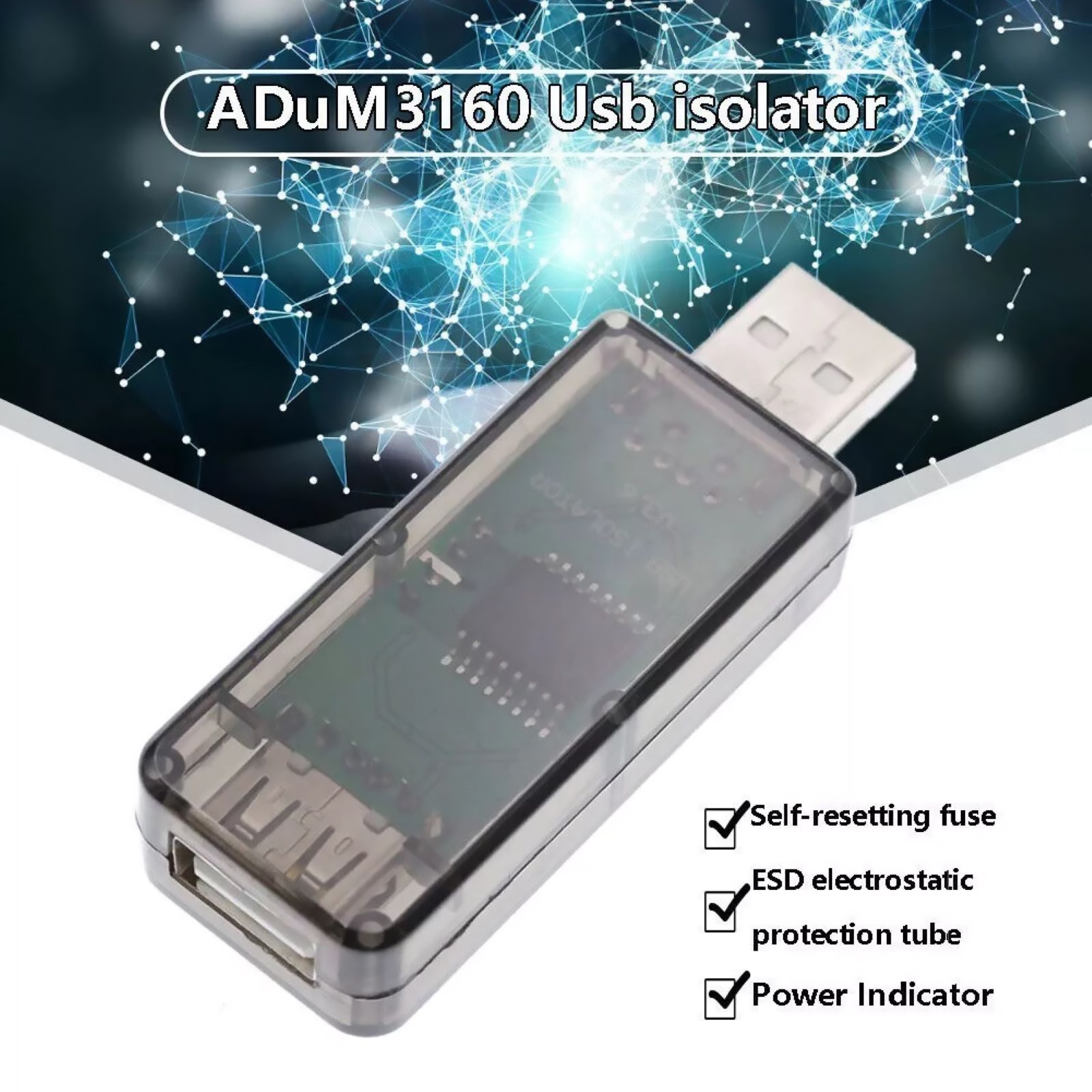 NEW 1500V USB2.0 Isolator ADUM3160 Module USB to USB Digital Signal Audio Power