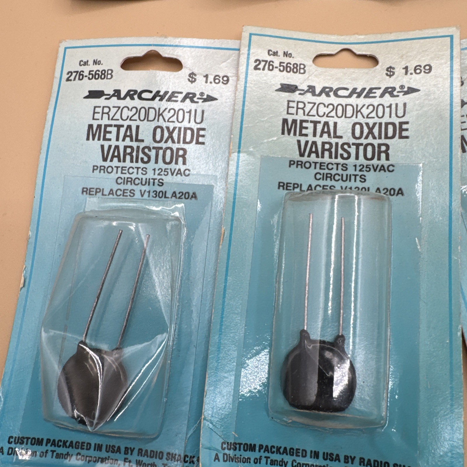 Lot Of 10 Archer 276-568B Metal Oxide Varistor 125VAC Vintage New Old Stock Bulk