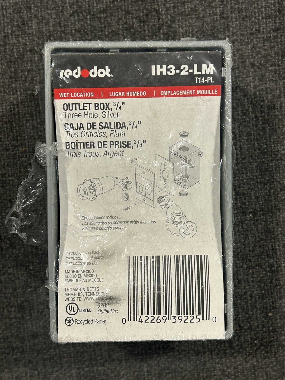 Lot of 3 pieces Thomas & Betts IH3-2-LM Red Dot Weatherproof Box