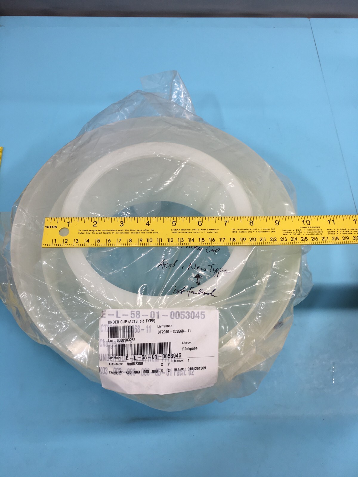 Tokyo Electron TEL CT2910-203568-11 Under Cup (ACT8, Old Type), Catch, 128632