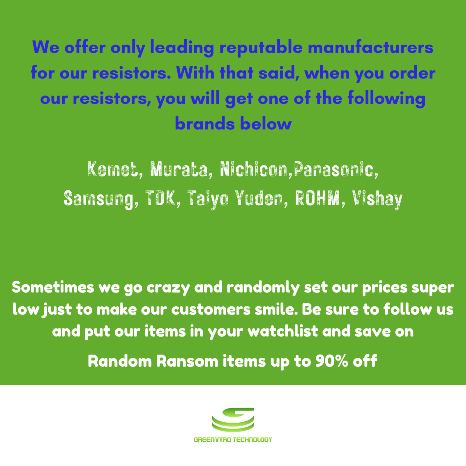 100pcs, Surface Mount (SMD) Resistors, 0402, 0603, 0805, 1206, 1210