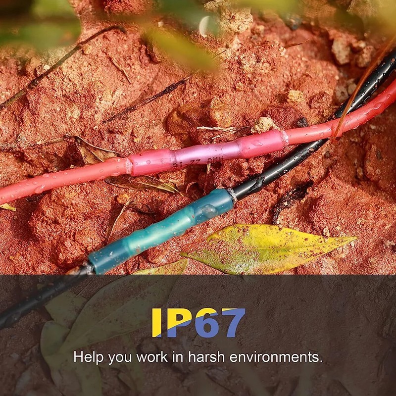 200PC 16-14AWG Heat Shrink Butt Wire Splice Crimp Terminal Blue Connectors
