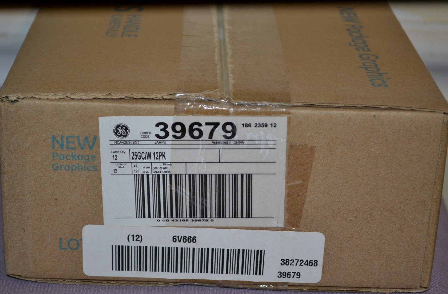 GE 25GC/W 25W 120V Globe Decorative Bulb Clear / White Finish 12-Pack – New