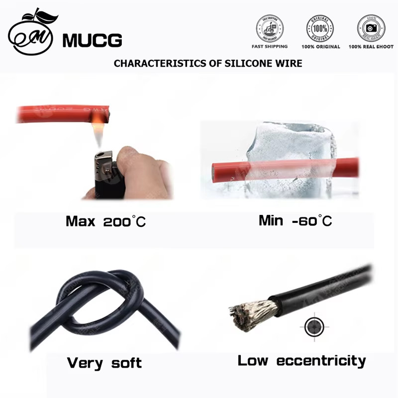 2Pin Silicone Cable Super Soft 8AWG 12 14 16 18 20 22 24 28 AWG Flexible High Te