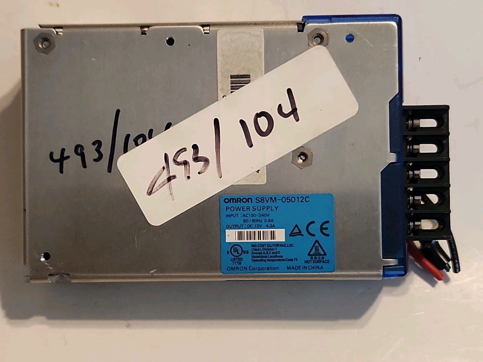 Omron S8VM-05012C Power Supply 100-240V 50/60Hz 0.8A C 12V 4.3A Free Shipping