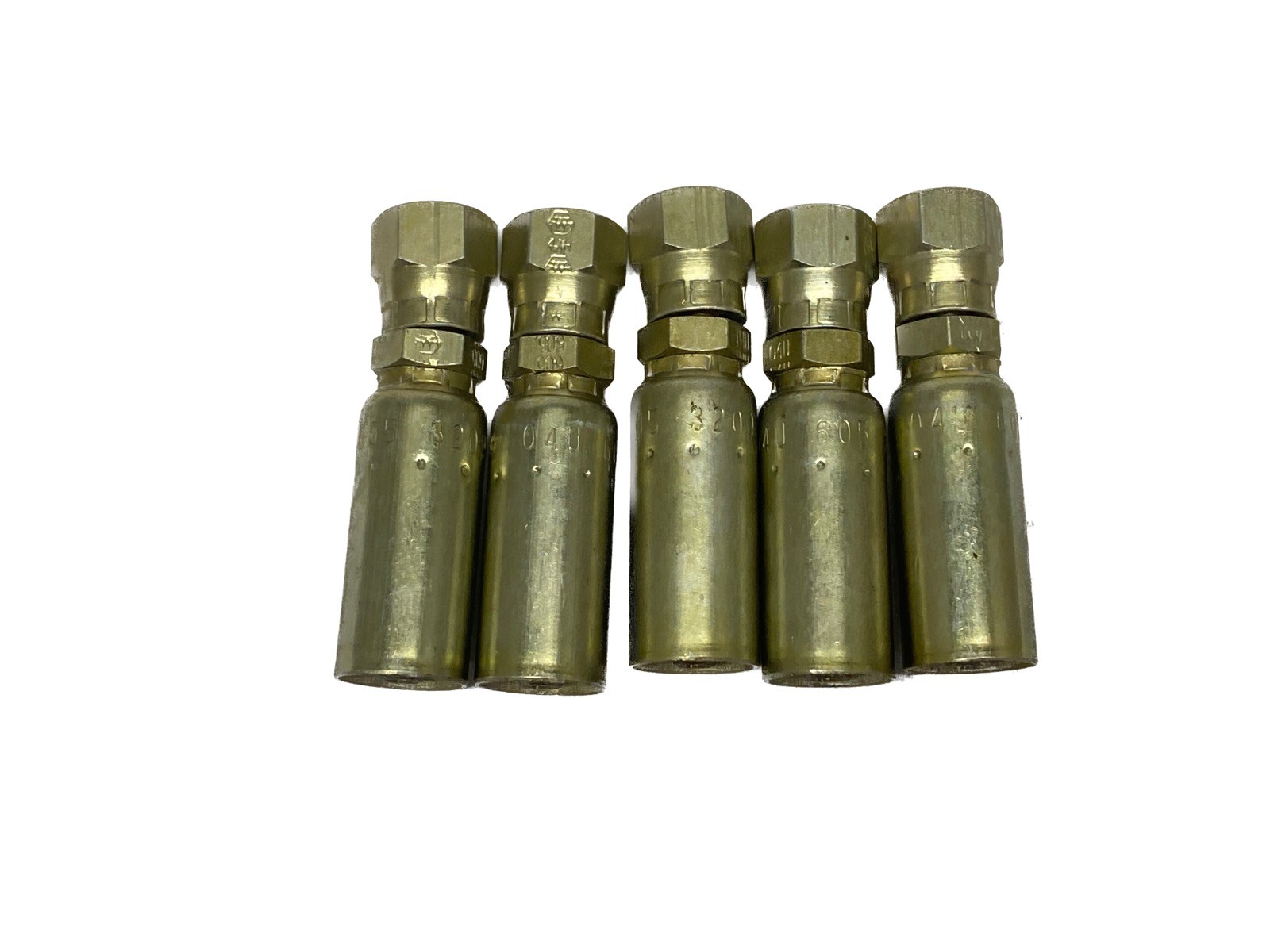 (5) NOS Weatherhead 1/4” Hose ID x 5/16” Female JIC Hose Crimp Fittings 04U-605