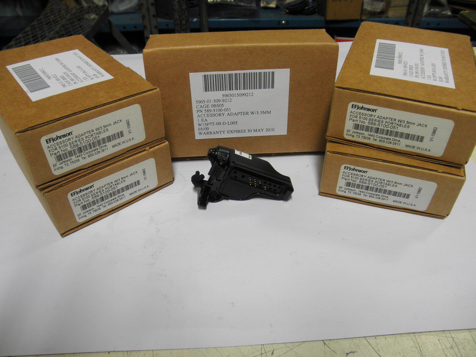 589-5100-051 Qty 5 EF Johnson Microphone PTT Accessory Adapter 3.5mm Jack