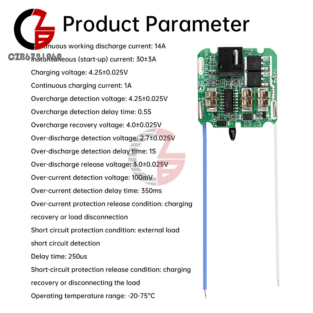 4S 16.8V 30A 18650 Li-ion Battery Protection Board BMS Dual MOS for Power Tool