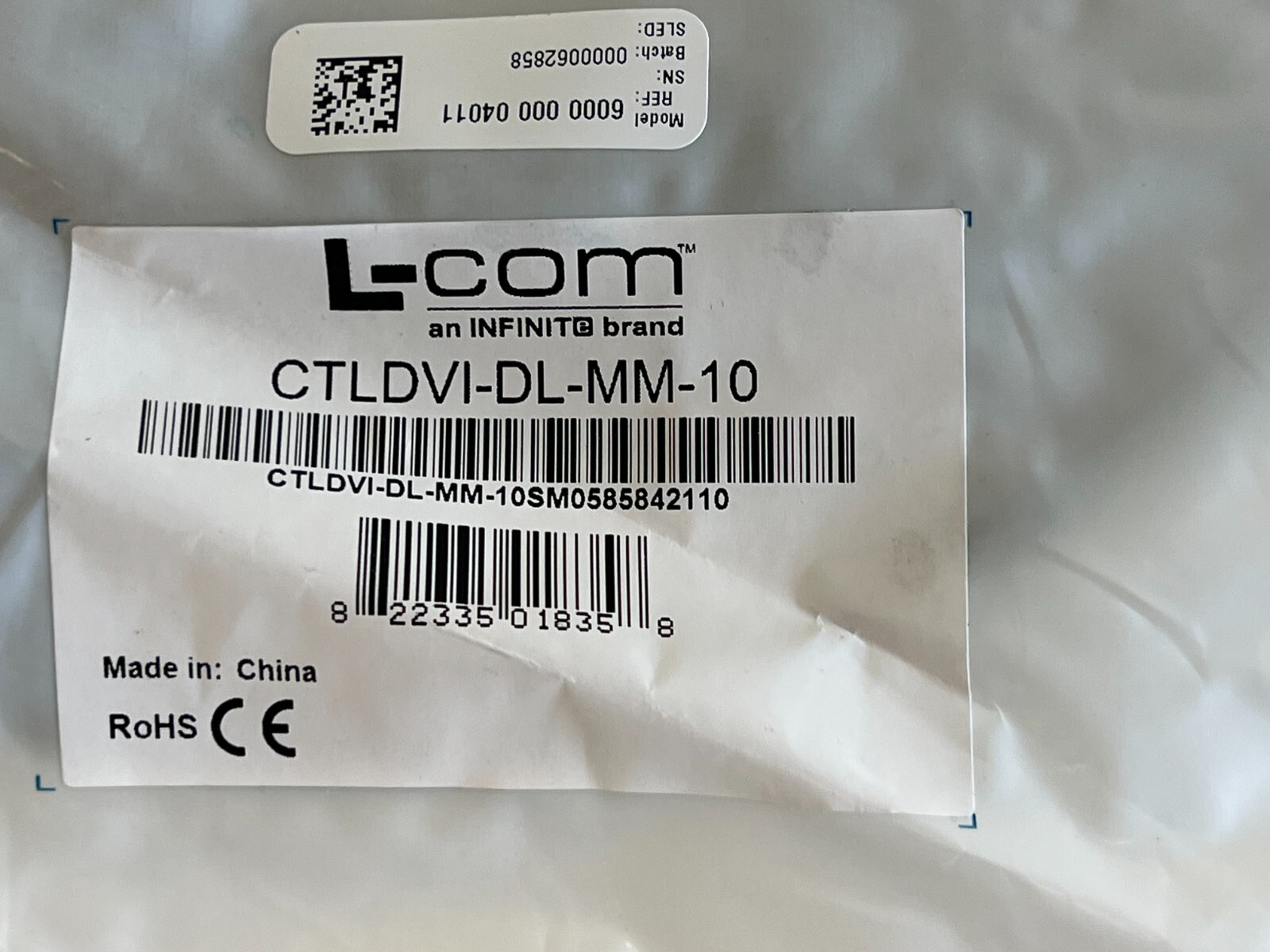 F9: Afinity / L-COM CTLDVI-DL-MM-10 – AUDIO/VIDEO CABLE, 10FT, GREY