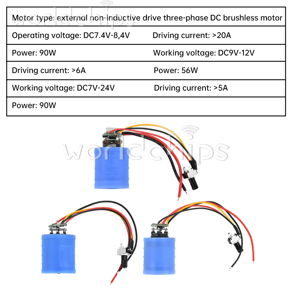 DC9V12V24V 100000RPM BLDC 3-Phase Ultra High Speed Brushless Motor W/ Driver Fan