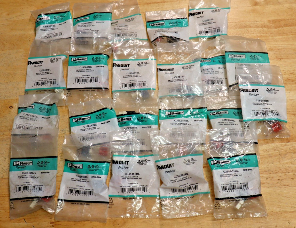 Panduit CJ5E88TBL Cat5e Modular Jack Black – LOT OF 22