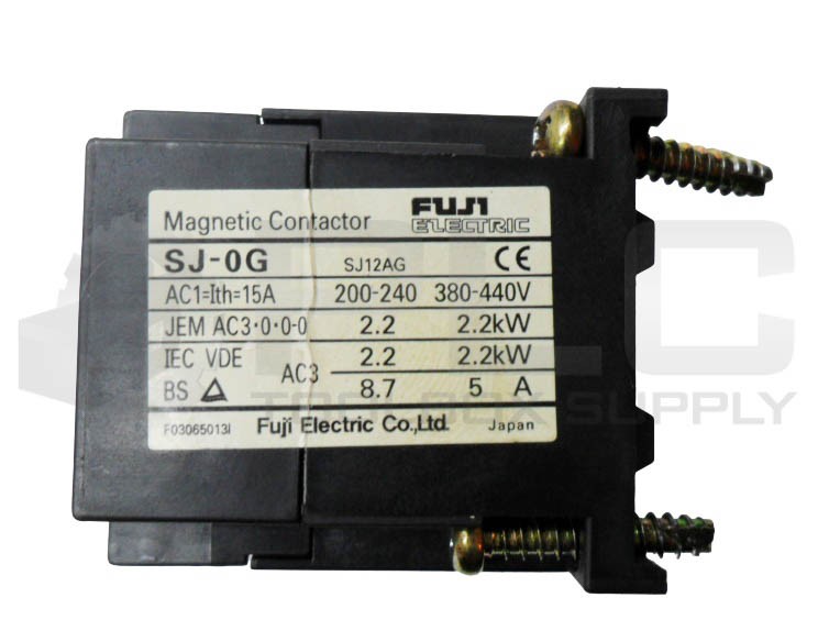 LOT OF 2 FUJI ELECTRIC SJ-0G MAGNETIC CONTACTOR 15A 440V SJ12AG