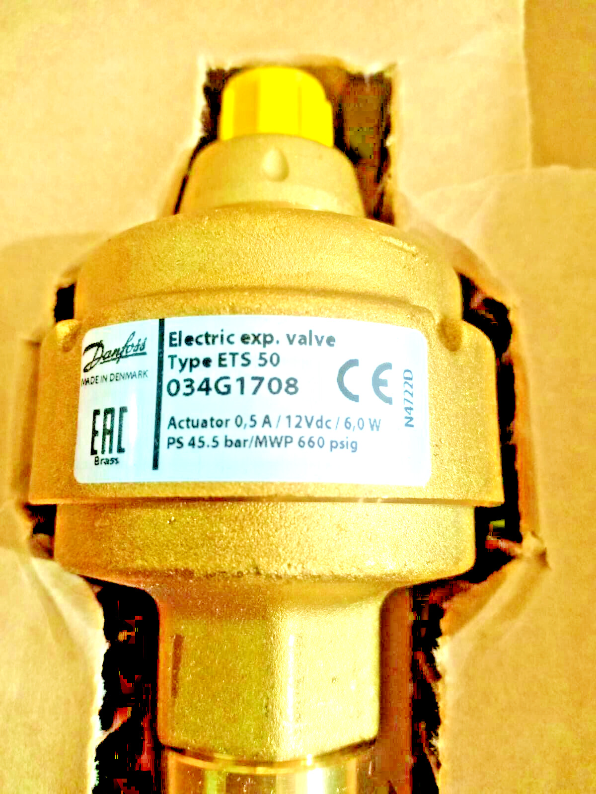 1PC-Danfoss ETS50 034G1708 Electric Expansion Valve ETS 50 7/8in x 7/8in – New