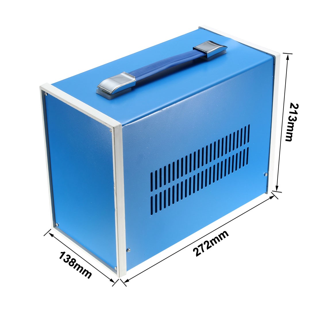272mmx138mmx213mm Electronic Iron DIY Junction Box Enclosure Case Blue