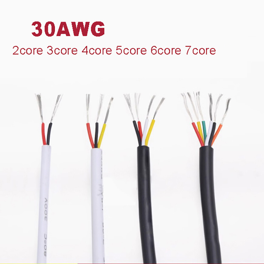 300V 30AWG 2/3/4/5/6/7/8/9/10 Core Automotive Cable Electrical Round Cable Wire