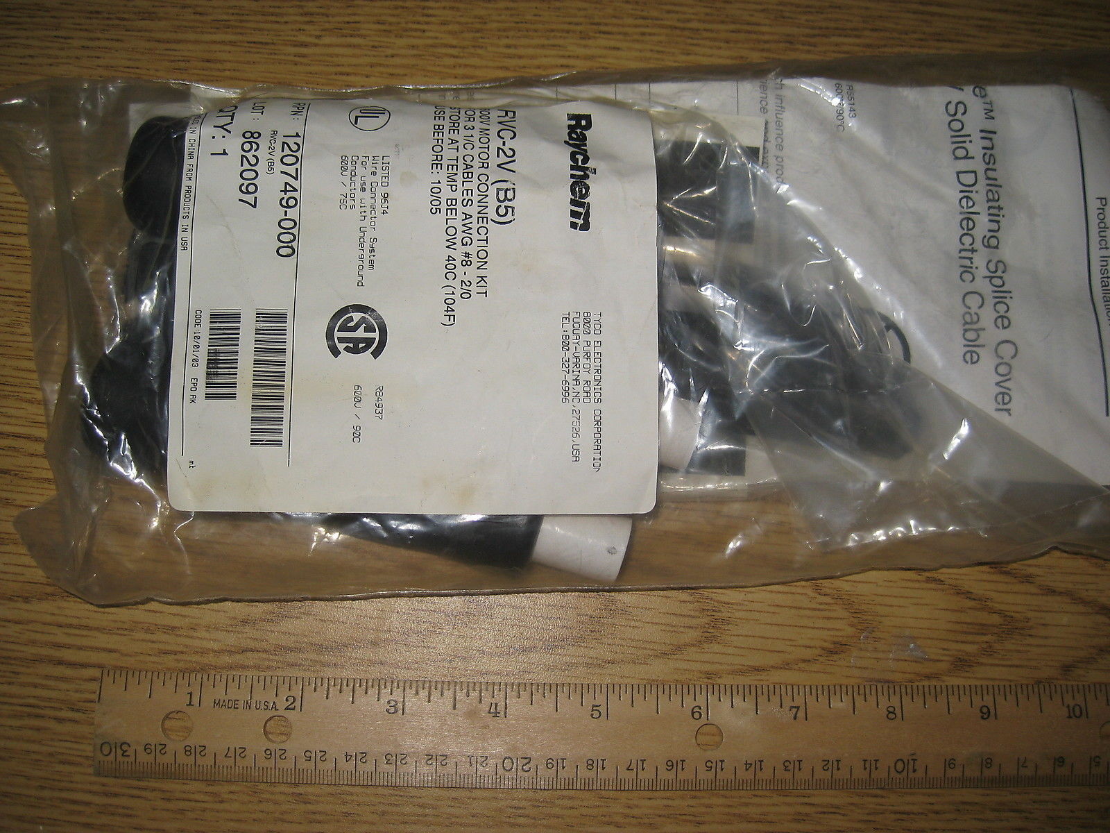 TYCO RAYCHEM TE Connectivity RVC-2V (B5) 600V Motor Connection Kit for 3 1/C