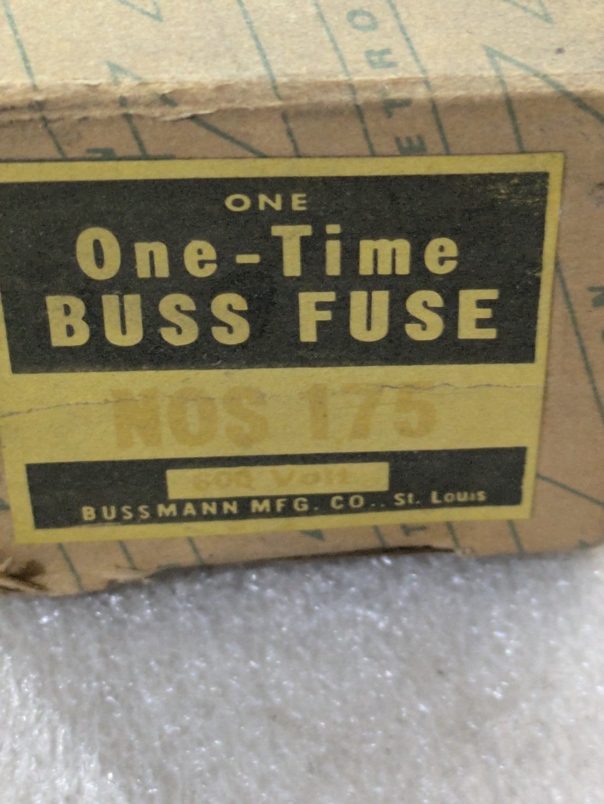 Bussmann N0S 175 600VOLTS ONE TIME BUSS FUSE