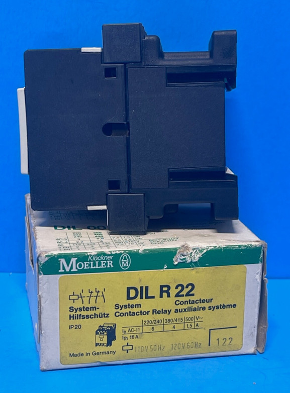 Klockner Moeller DILR-22 Contactor Relay 2N.O. + 2N.C. Rated 15 A 120V Coil