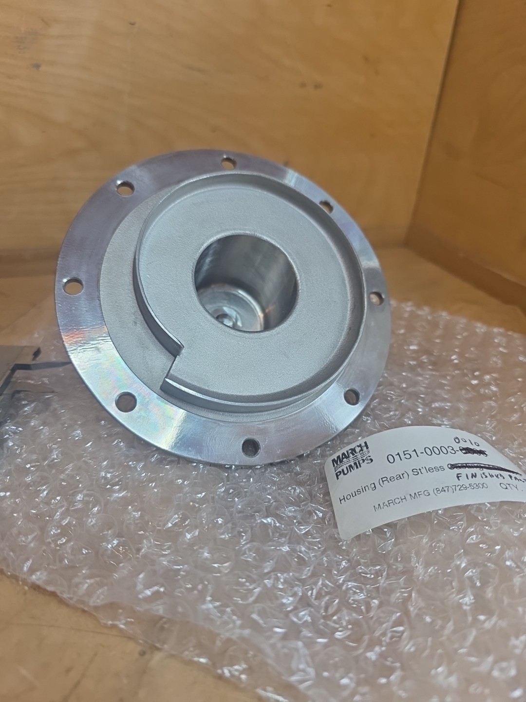 March TE-5.5S-MD Rear Housing 0151-0003-0010 316 Stainless Steel