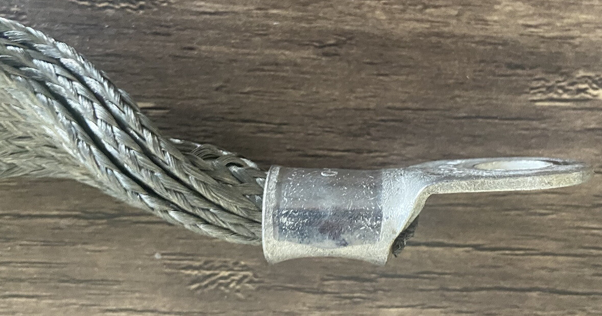 Flexible Braided Tin-Plated Copper Busbar Connector 1/4x 1 x 24”, End Holes 1/2”