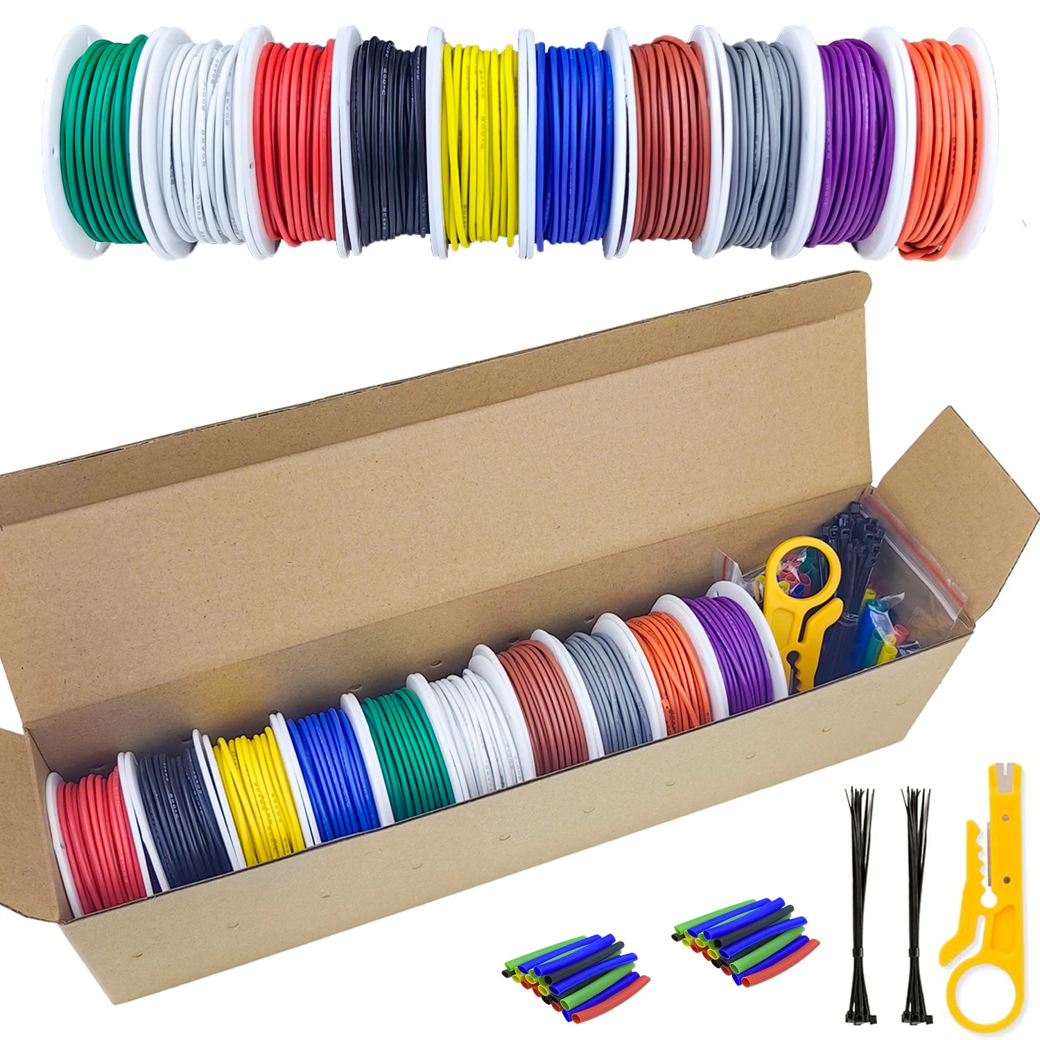 10 Colors in One 16-18-20-22-24-26-28-30 Gauge Silicone Electrical Wire 22 AWG S