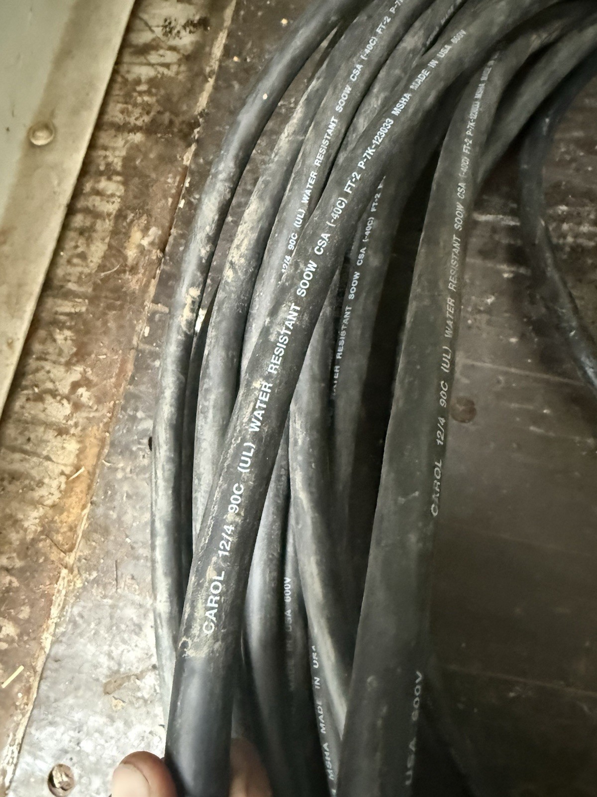 Carol 12/4 90C (UL) S00W CSA (-40) FT-2 P-7K-123033 MSHA 600v Welder Power Cable