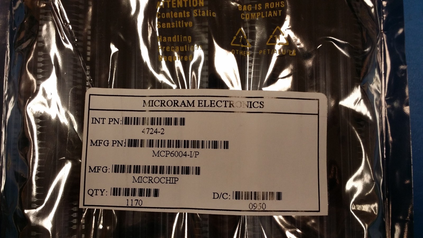 (10 PCS) MCP6004-I/P MICROCHIP OP Amp Quad GP R-R I/O 6V 14-Pin PDIP ROHS