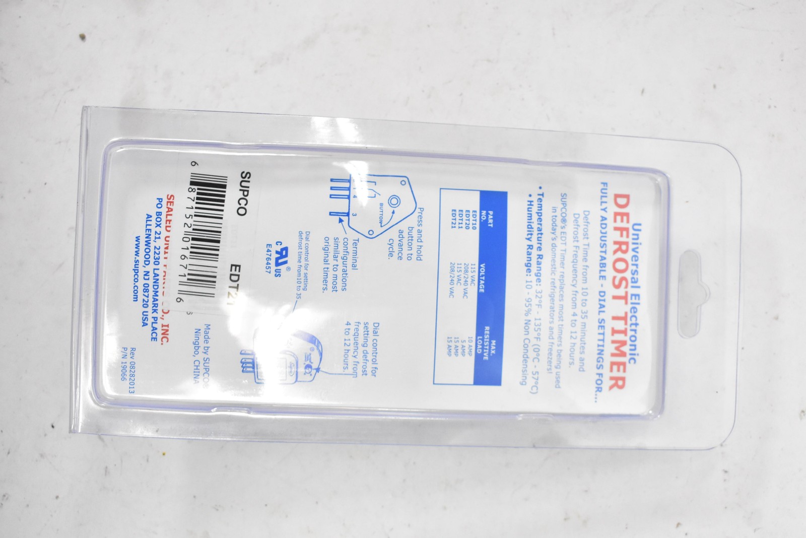 SUPCO EDT21 Universal Defrost Timer Circuit Board Black Made In China EDT21