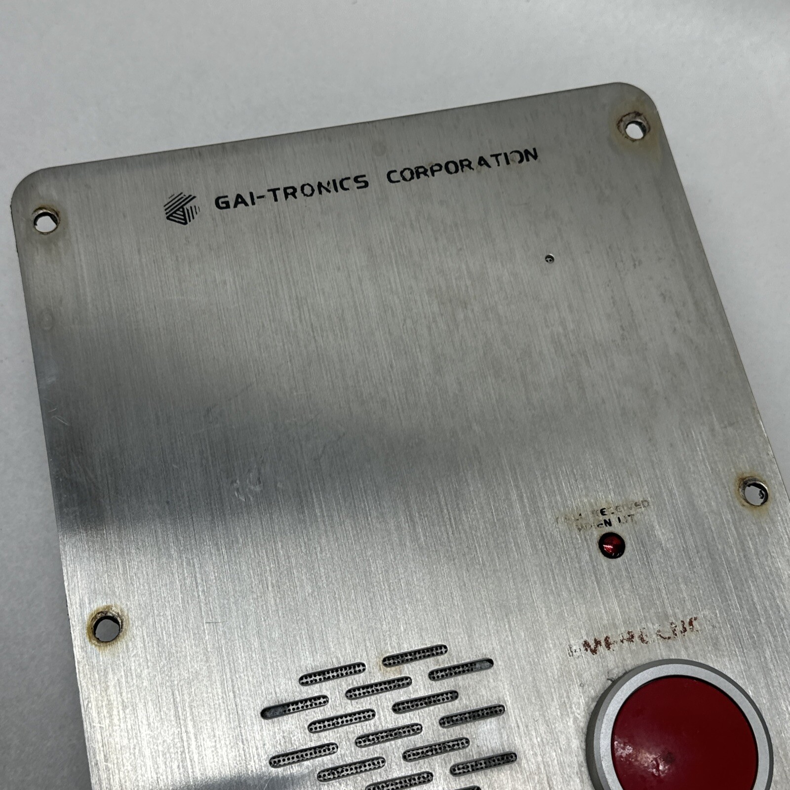 Hubbell GAI-Tronics 297-003CB6 Emergency Call Button Front Panel Control Two Way