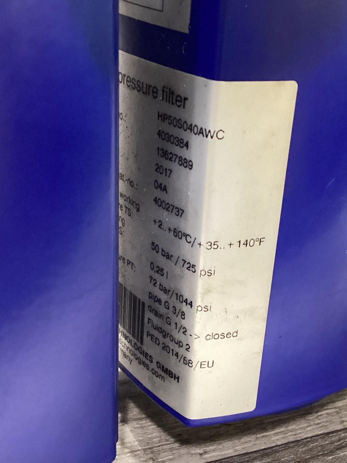 BEKO HP50S040NWC / HP50S040AWC HIGH PRESSURE FILTER #111B134PR3