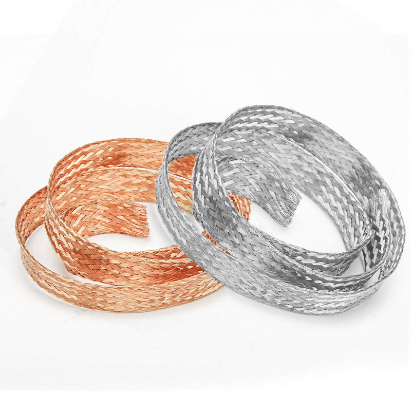 1-120mm² Flat Pure Copper/Tinned Braid Cable Bare Copper Braid Wire Ground Lead