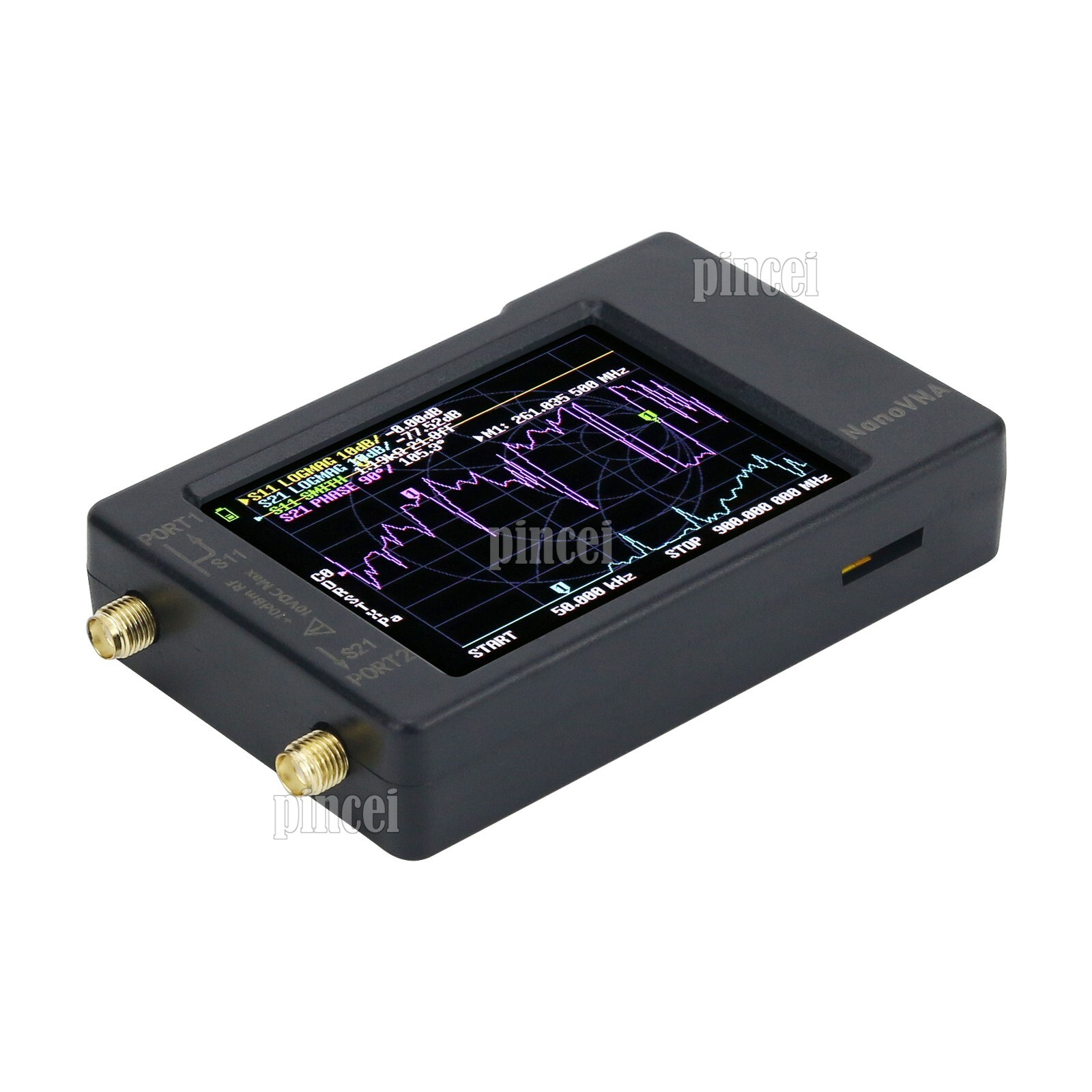 NanoVNA-H HF VHF UHF Vector Network Analyzer Antenna Analyzer 50K-1.5GHz + Case