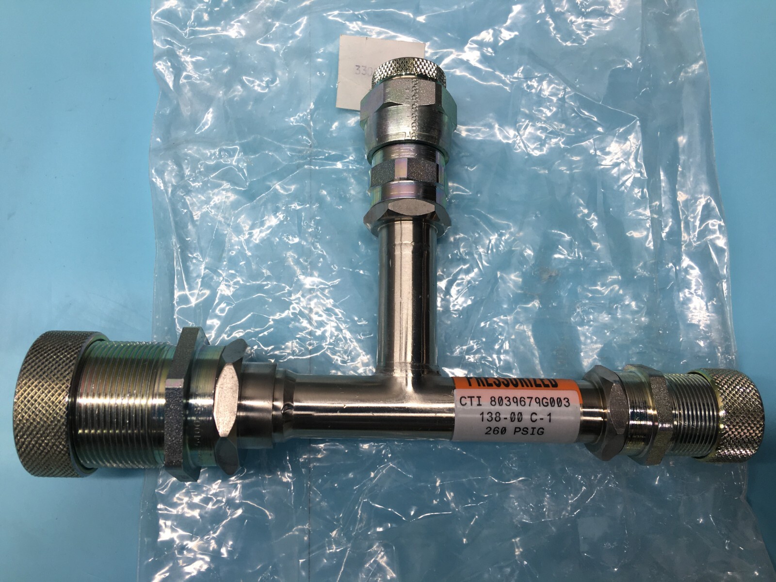 AMAT 3300-05698 CTI 8039679G003 Fitting Aeroquip Adaptor Helium, 1178340