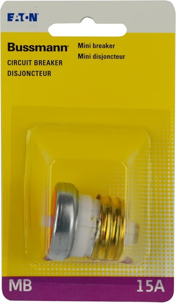Bussmann BP/MB-15 15 Amp Edison Base Plug Fuse Circuit Breaker 125V New
