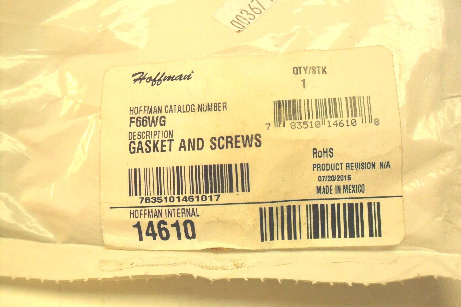 Hoffman F66WG – 14610 – Gasket and Screws NIB