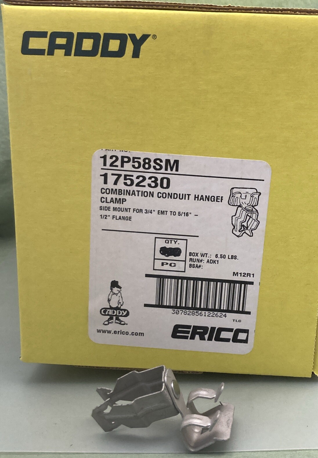 QTY 5 ERICO CADDY 12P58SM 3/4″ EMT, 5/16 to 1/2″ Flange Conduit to Flange Clip
