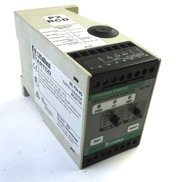 Littelfuse Startco Earth-Leakage Monitor SE-704 Din Rail Mount 12-30VDC