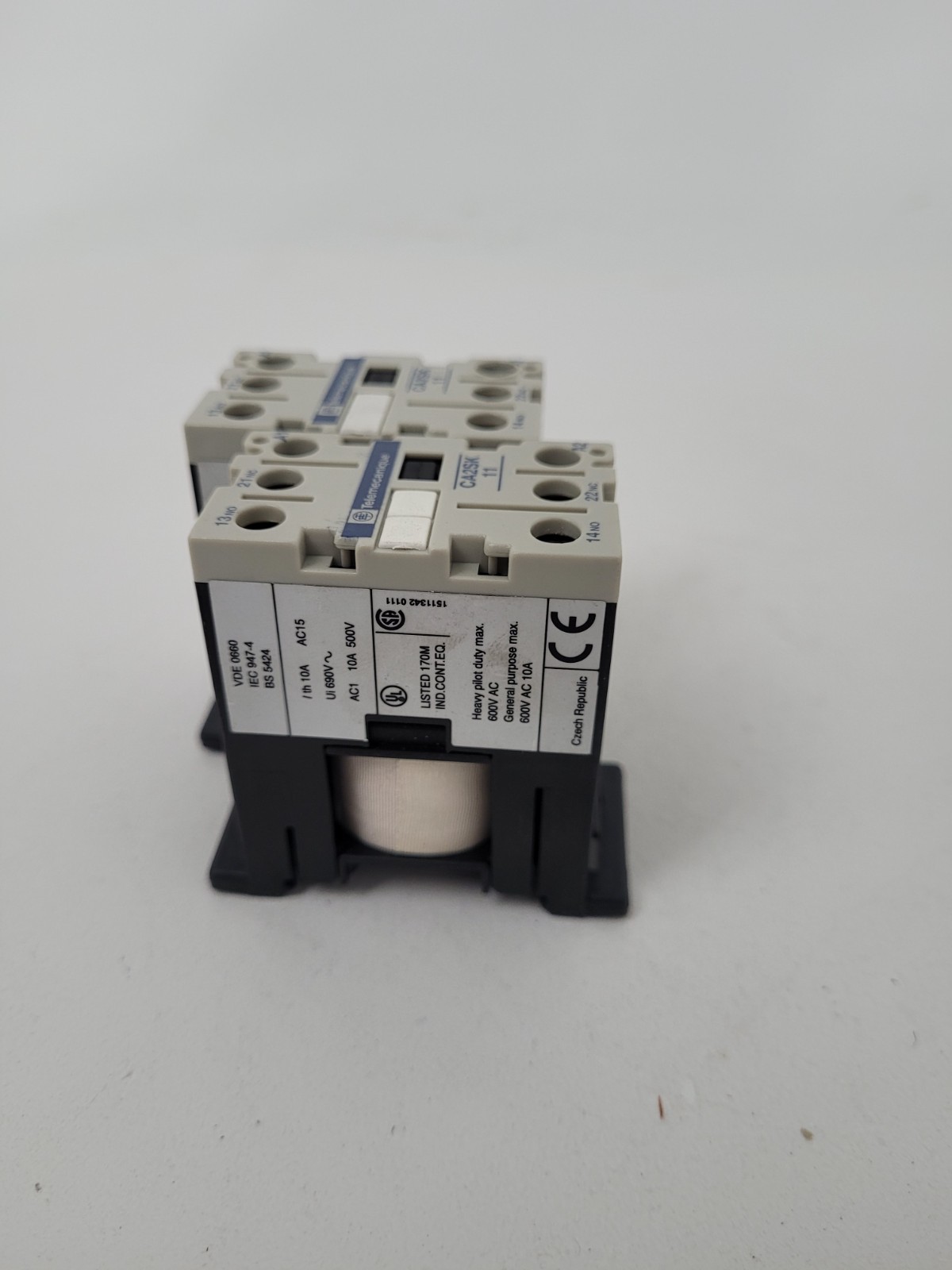 Lot of 2 – CA2SK11 Telemecanique 10 Amp 120V Coil Contactor Control Relay