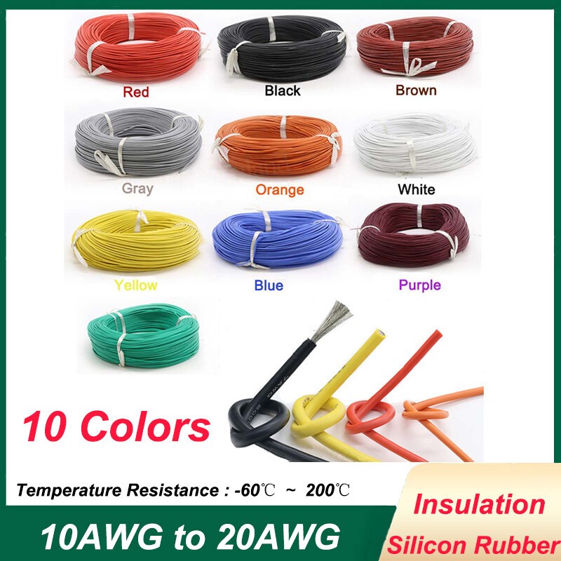 Silicone Stranded Flexible Cable 10AWG to 20AWG 0.08mm Tin Plated Copper Core