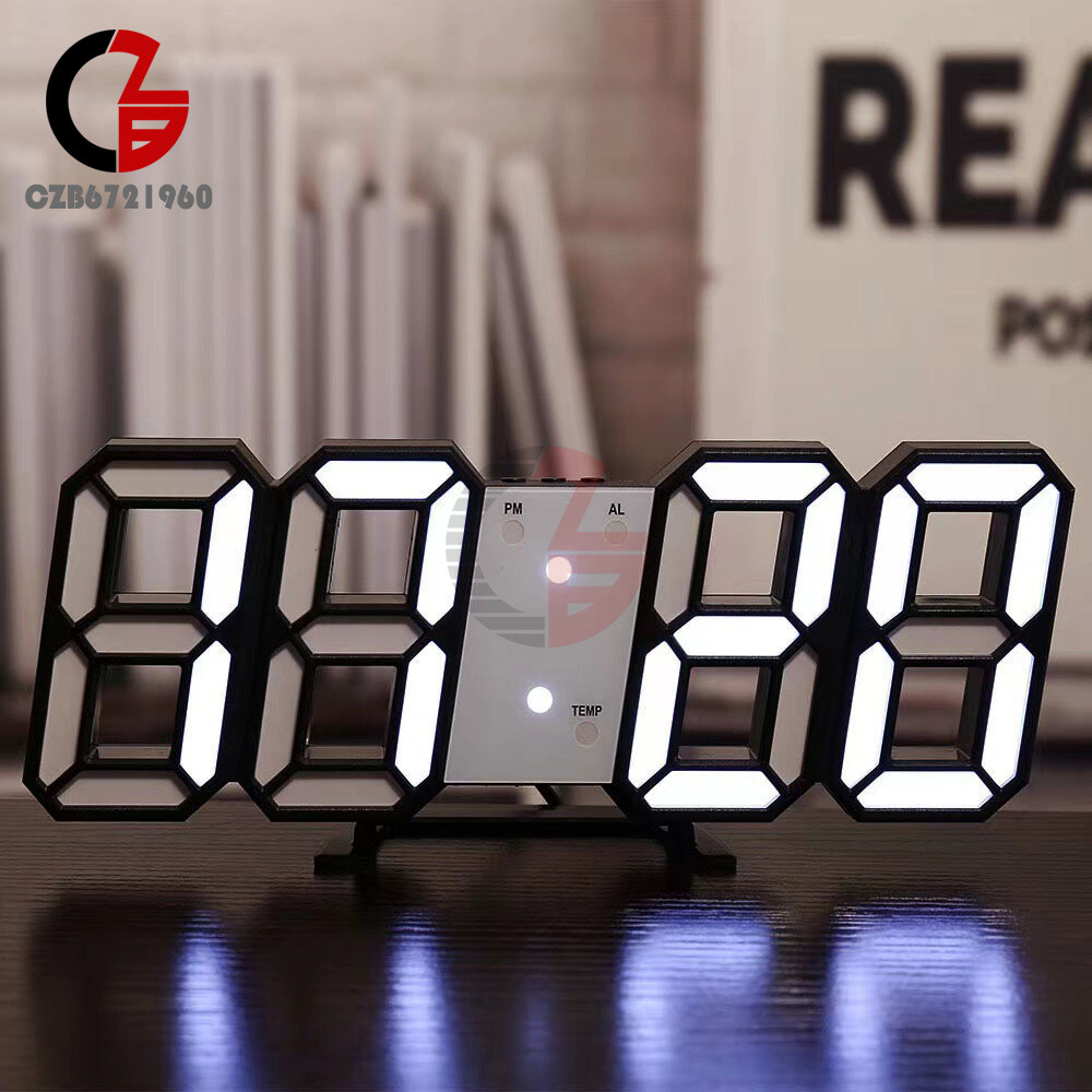 LED Electric Digital Alarm Clock Time/Date/Temperature Display Home Decoration