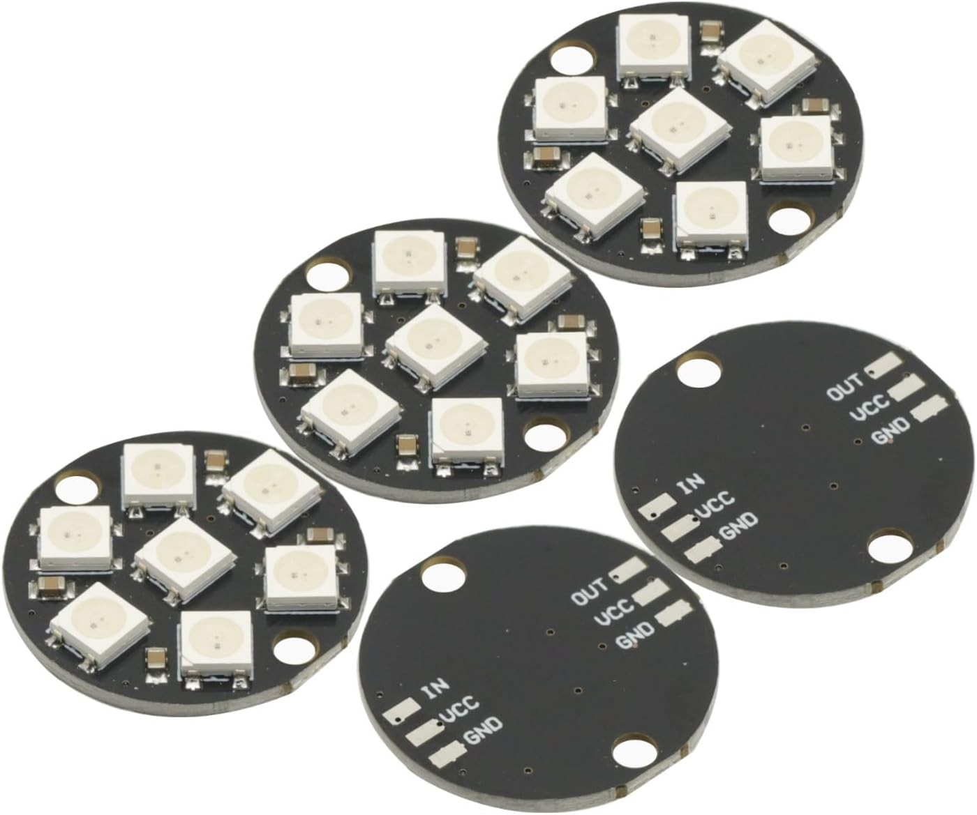 5Pcs WS2812B 7 Bits 5050 RGB LED Ring Lamp Light Integrated Drivers Arduino