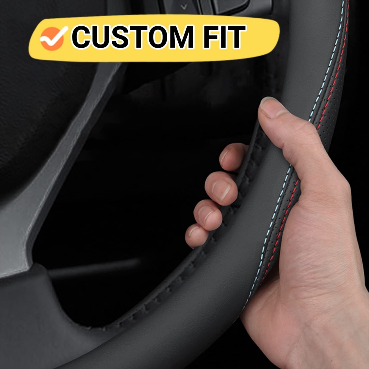 Car Steering Wheel Cover Compatible with Ford Transit Connect 2025 2024 2010-…