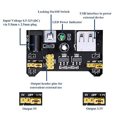 Electronics Component Fun Kit W/E-Book, Upgraded Electronic Starter Kit with Bre