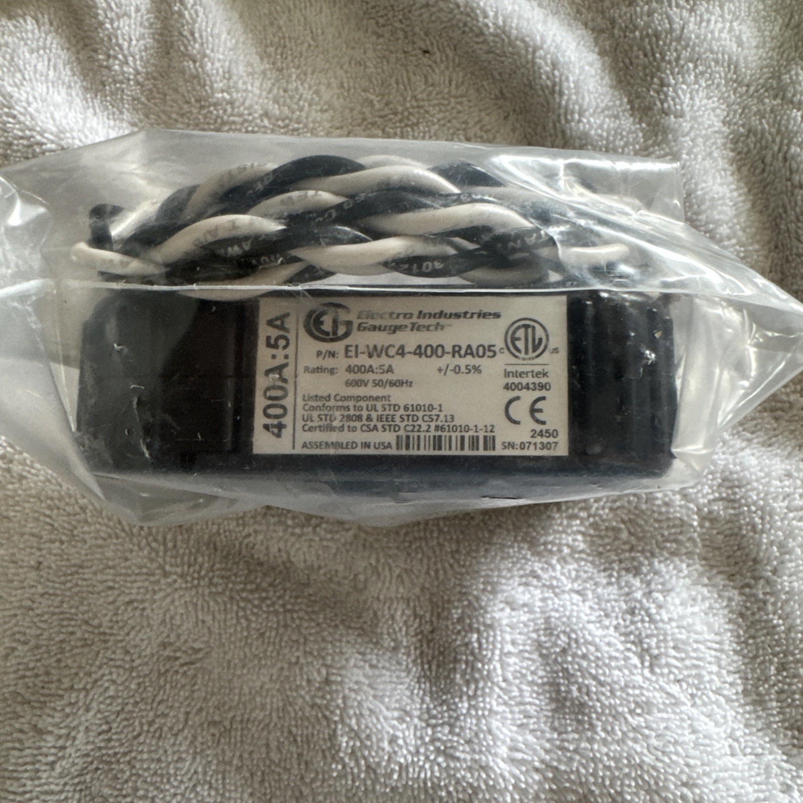 ELECTRO INDUSTRIES GAUGE TECH EI-WC4-400-RA05 400A:5A CT Brand New Free Shipping