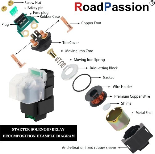 Starter Solenoid Relay for DR650SE 1996-2016 / GSX-R600 1997-2000 / GSX-R750 199
